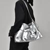 Yogodlns Fashion Women's Trend Fashion Large Capacity Silver Soft PU Leather Underarm Bag Commute Hobo Shoulder Bags