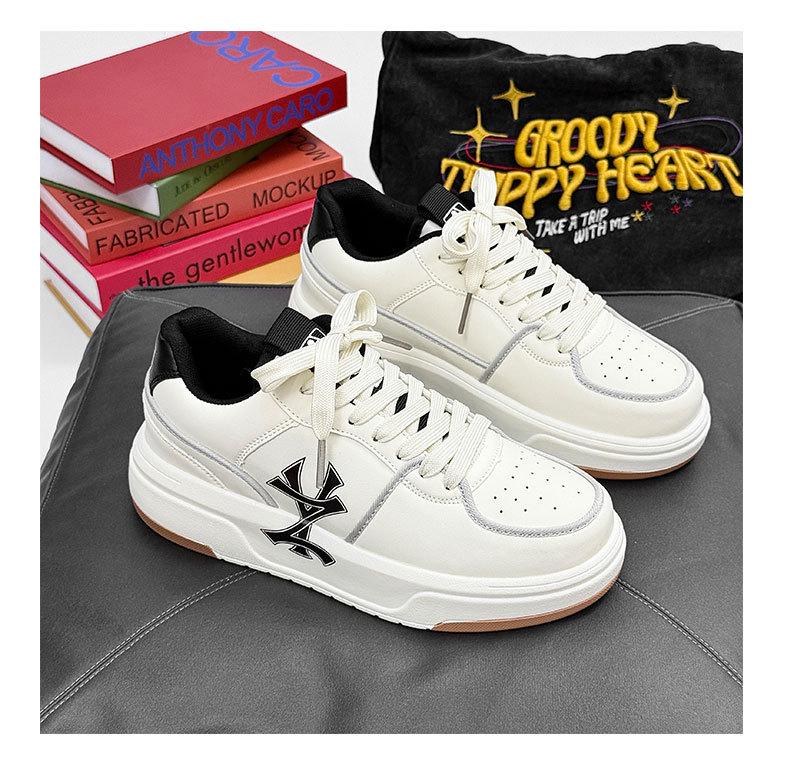 Men's 2025 Niche Summer Breathable Anti-Odor White Thick-Soled Height-Increasing Casual Sneakers