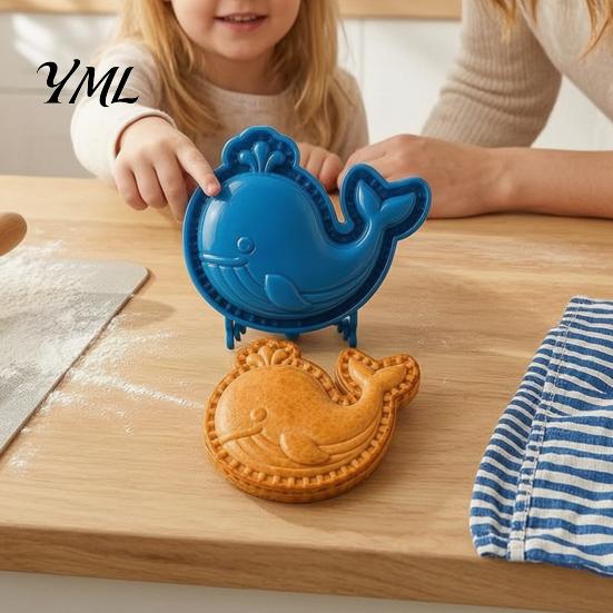 Decorative Biscuit Molds for Snacks Marine Animal Mini Pie Mold, Durable Non-stick Reusable Dough Cutter, Interactive Baking Kits Children Hand Press