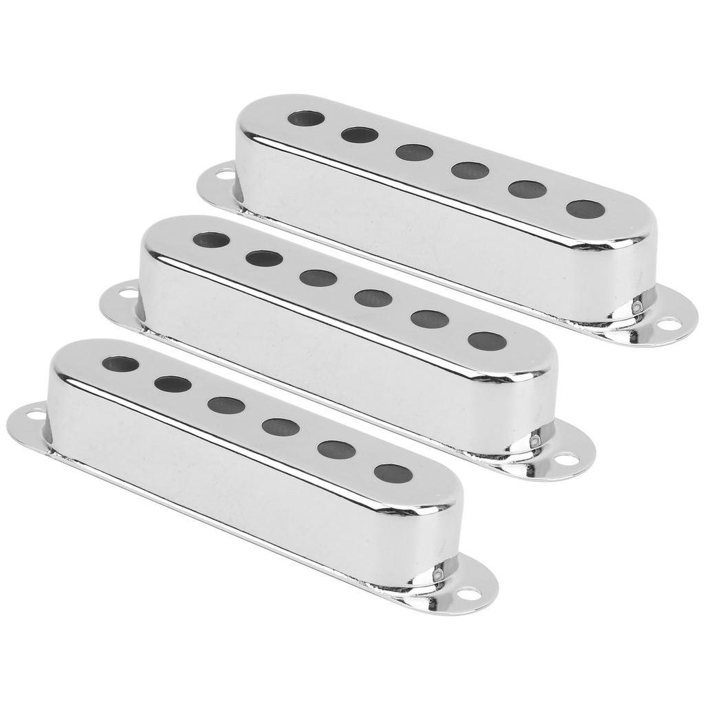 3Pcs Single Pickup Cover Brass 48mm/50mm/52mm Musical Instrument Accessories for ST SQ Electric Guitar Argent