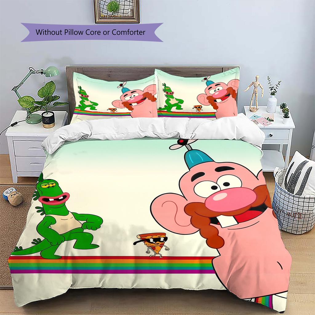 Uncle Grandpa  Pattern Bedding Quilt Set  Home Decoration  Gift (1 * Duvet Cover + 2 * Pillowcase  Without Core)