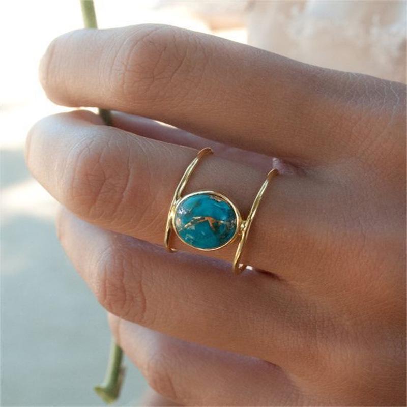 Popular Simple Turquoise Inlay European-American Exclusive