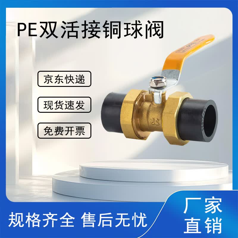 PE Double Union Brass Ball Valve