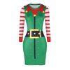 Stylish Knitted Christmas Elf Jumper Dress For Women With Classic Print Design