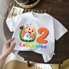 Cocomelons Kids Birthday Number 1-10 T-shirts Cartoon Anime Boys Girls Tees Short Sleeves Printed Children Tops Summer Clothes