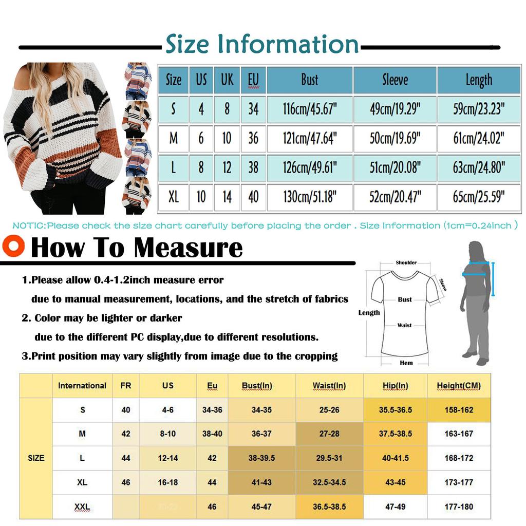 Women's Long Sleeve  Striped Color Block Casual Loose Knitted Pullover