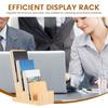 2Pcs 4 Tier Wood Brochure Display Stand Countertop Pamphlet Storage Holder Office Desk Flyer Business Card Holder