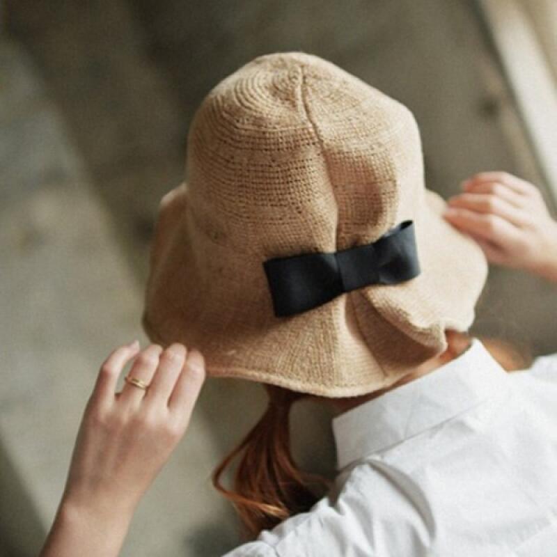 

Straw rattan bucket hat beige