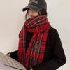 New Korean version plaid scarf women's winter versatile imitation cashmere atmosphere thickened scarf couple warm shawl