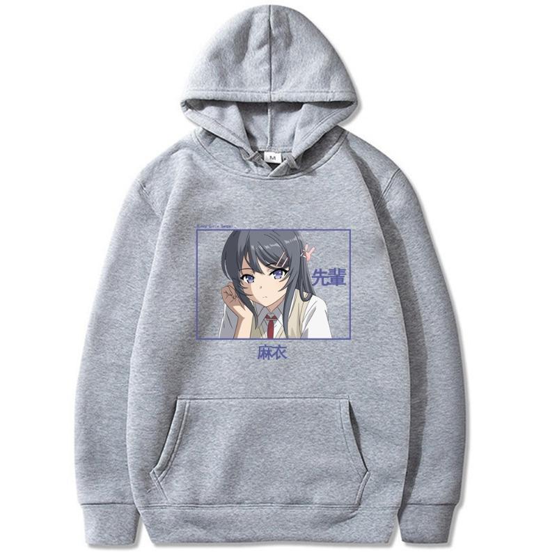 Bunny Senpai  Sakurajima Mai Men's Hoodie Vintage Unisex Pullover Men Vintage Graphic Hoody Tops Oversize Clothing
