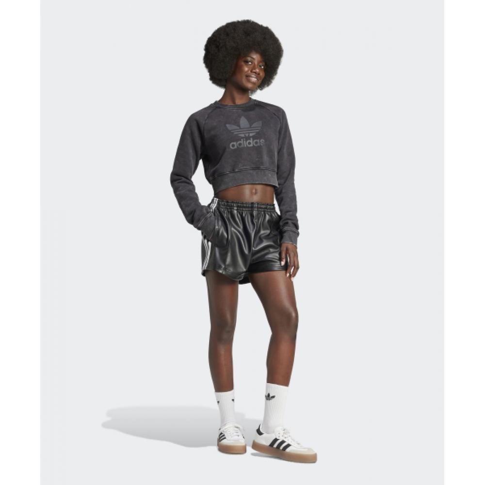 Adidas Washed Cropped Sweatshirt   Black Iw5559