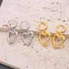 2025 New Summer Collection Stainless Steel Heart Dangle Earrings Hypoallergenic Light Luxury Jewelry for Women and Men Daily