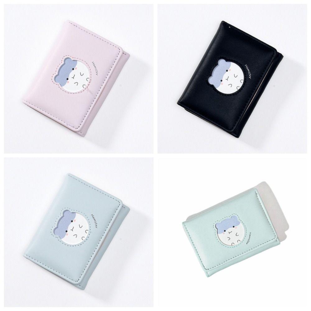 Cartoon Hamster Short Wallet Printing Card Holder Cute Folding Purse Travel