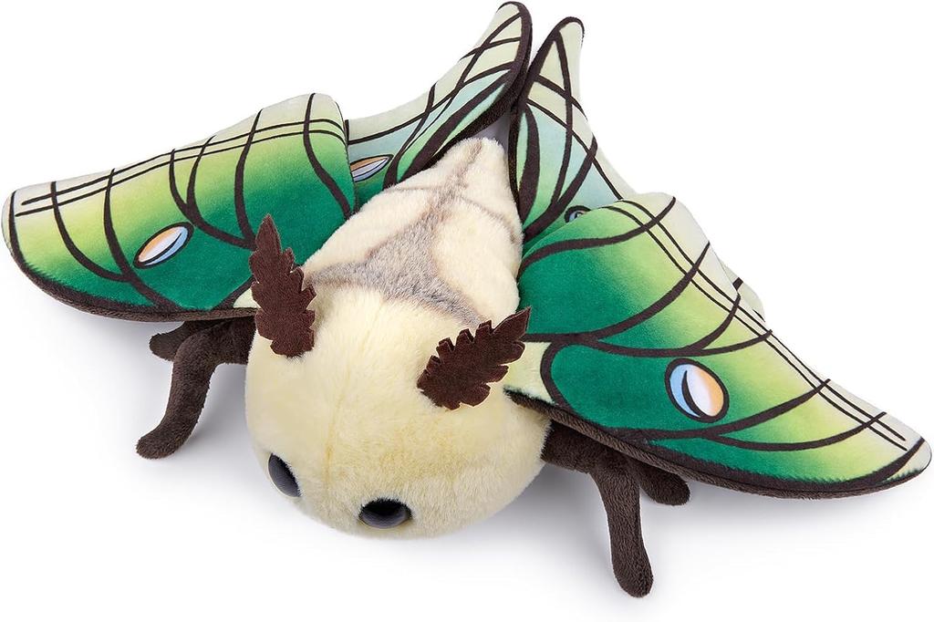 ZHONGXIN MADE Cute Green Moth Plush Toy, 11-inch Green Moth Plush Toy, Handmade Large Moth Insect Stuffed Animal Model Toy, Unique Kids Plush Toy