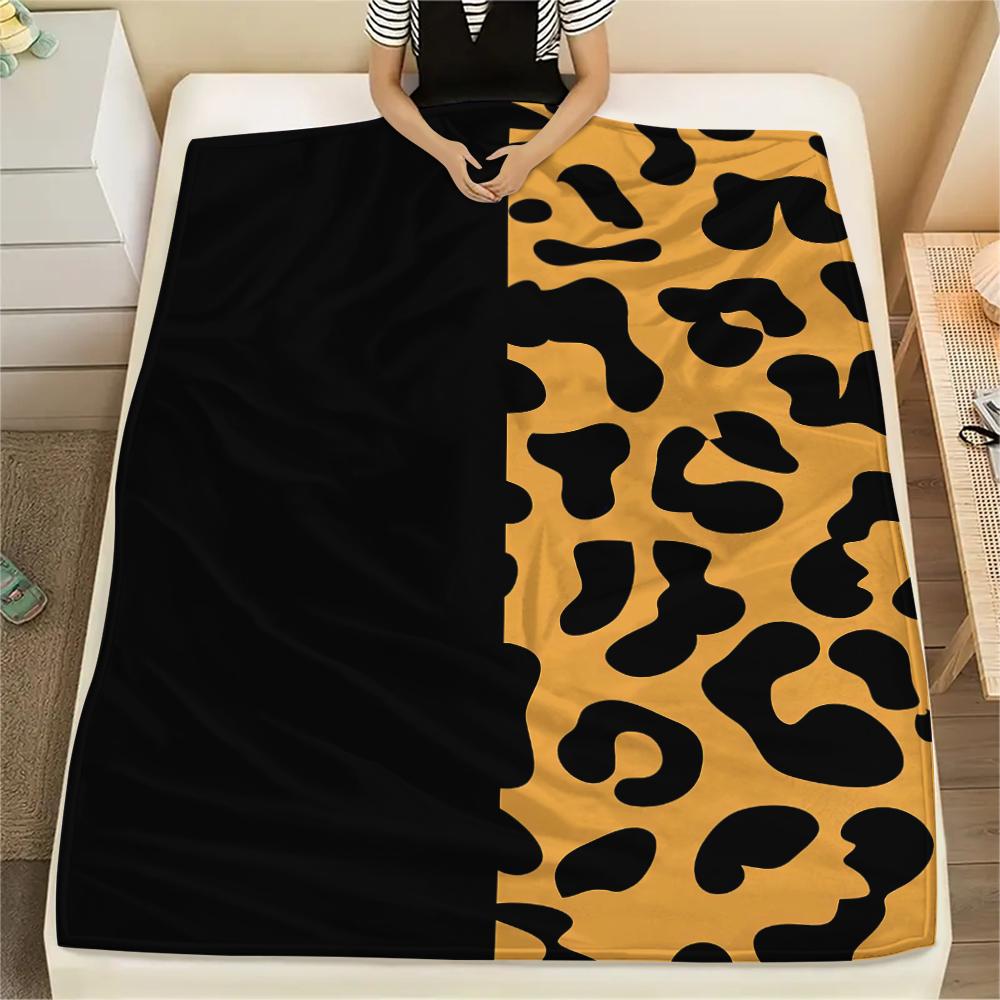 Leoparden- und Kuhmuster Flanelldecke, Hohe Qualität, Bequem für alle Jahreszeiten, Heimdekoration, Wärme und Komfort, Perfekt für Weihnachtsgeschenke