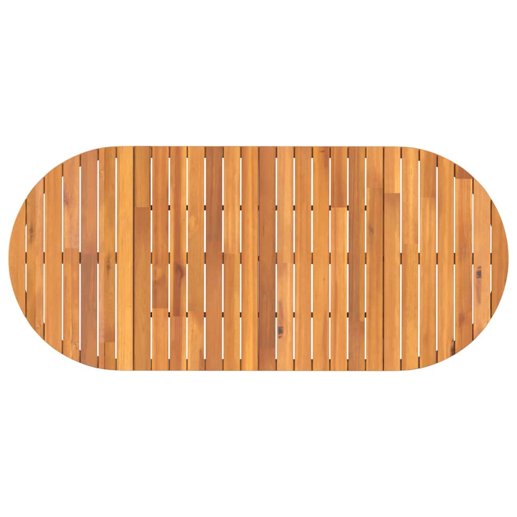 Outdoor Dining Table Oval 200 X 90 X 75 Cm Solid Acacia Wood
