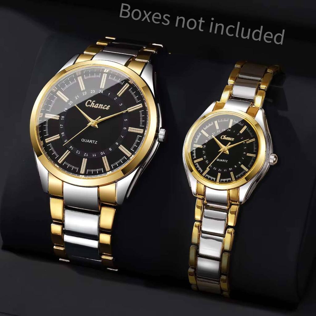 Set de Relojes para Pareja de 2 Piezas Reloj de Moda para Hombre de Negocios Relojes de Pulsera de Cuarzo para Mujer