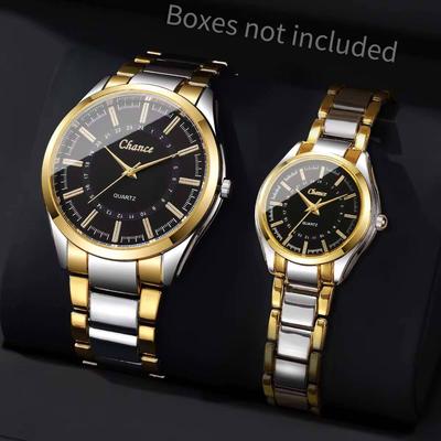 2PCS Couple's Watches Set Fashion Men Business Watch Women Quartz Wristwatches