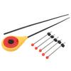 Portable Winter Outdoor Yellow Mini Ice Fishing Rod with 5PCS Red Ball Spring Rod Top TipS