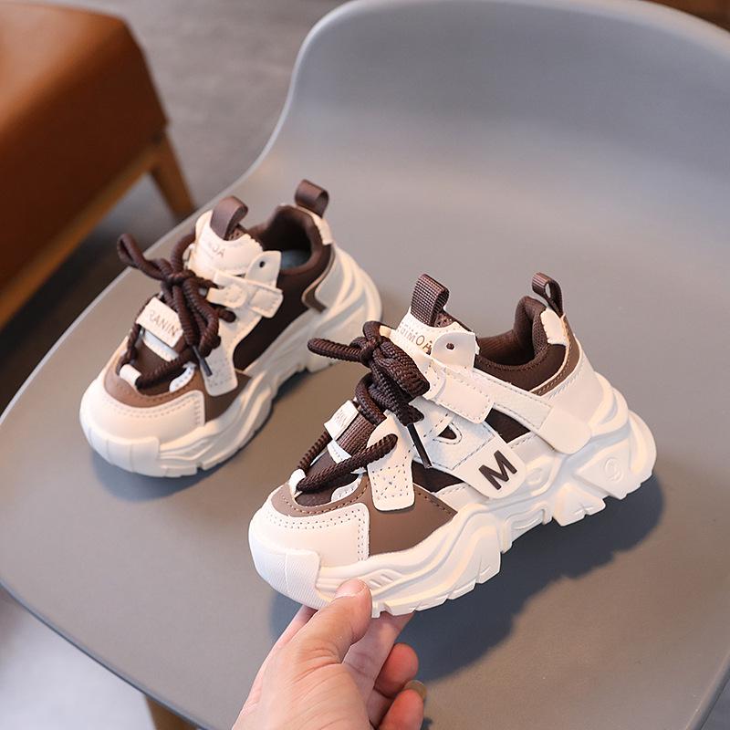 

Kids 2025 Spring Leather Sneakers: Soft Sole, Non-Slip, Wear-Resistant Running Shoes for Boys & Girls, Ages 1-6. 22-26 all sizes (pack of 5) хаки