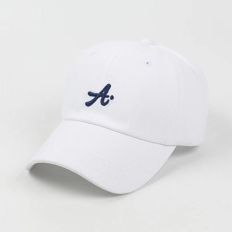 Solid Color Fashion Baseball Cap Women Men Letter  Embroidery Curved Sun Visor Casual Summer Unisex Adjustable Peaked Hat