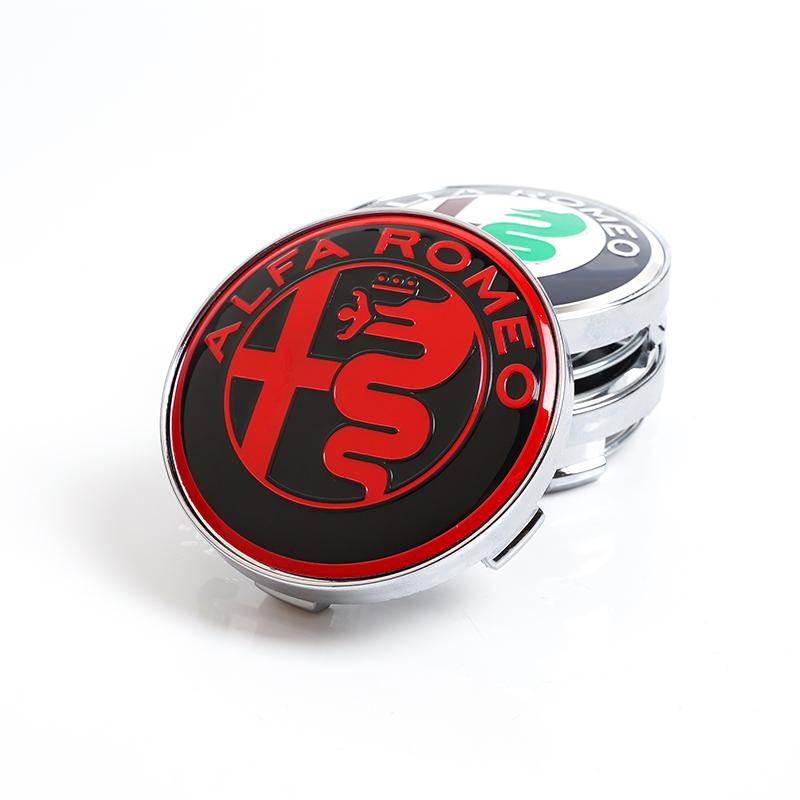 Autostickers Voor Alfa Romeo 4 stuks 60 mm Wielnaafdop Naafkap Badge Embleem Sticker Voor Alfa Romeo 4C 159 166 Spider Giulia 15