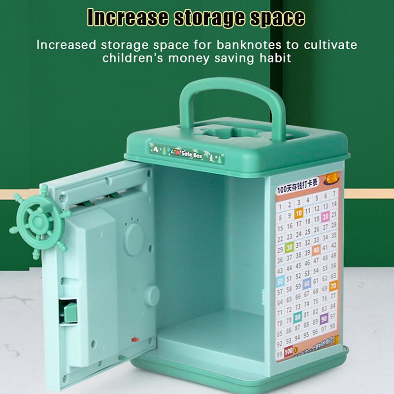 Money Box With Fingerprint Piggy Bank Atm Savings Box For Coins Cash Safe Large Coin Bank Password Lock For Children