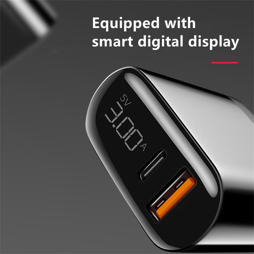 18W Quick Charge 3.0 USB Charger PD Type C Digital Display Phone Charger Adapter For iPhone Travel Wall Charger