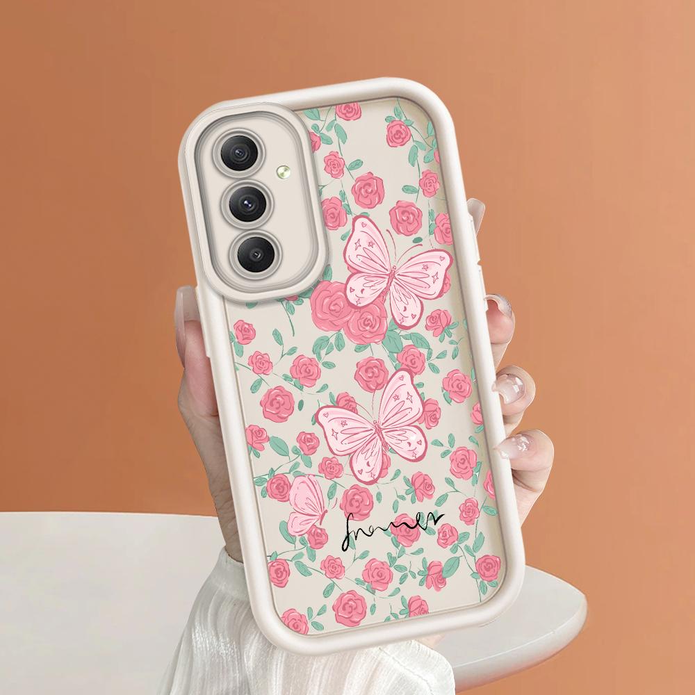 

М який силіконовий квадратний драбинний друкований візерунок Корпус телефону Повне покриття Камера Протиударний захист Гумовий чохол для Samsung Samsung A04S білий