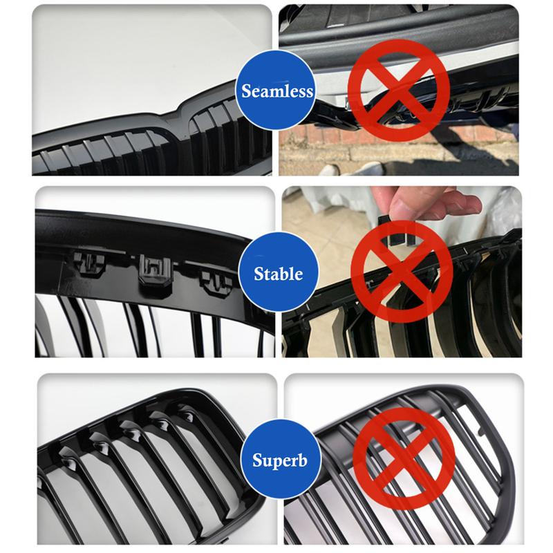 Car Tuning Front Gloss Black Kidney Diamond Grille for BMW X1 F48 2020 2021 2022 SUV sDrive18i sDrive20i xDrive20i