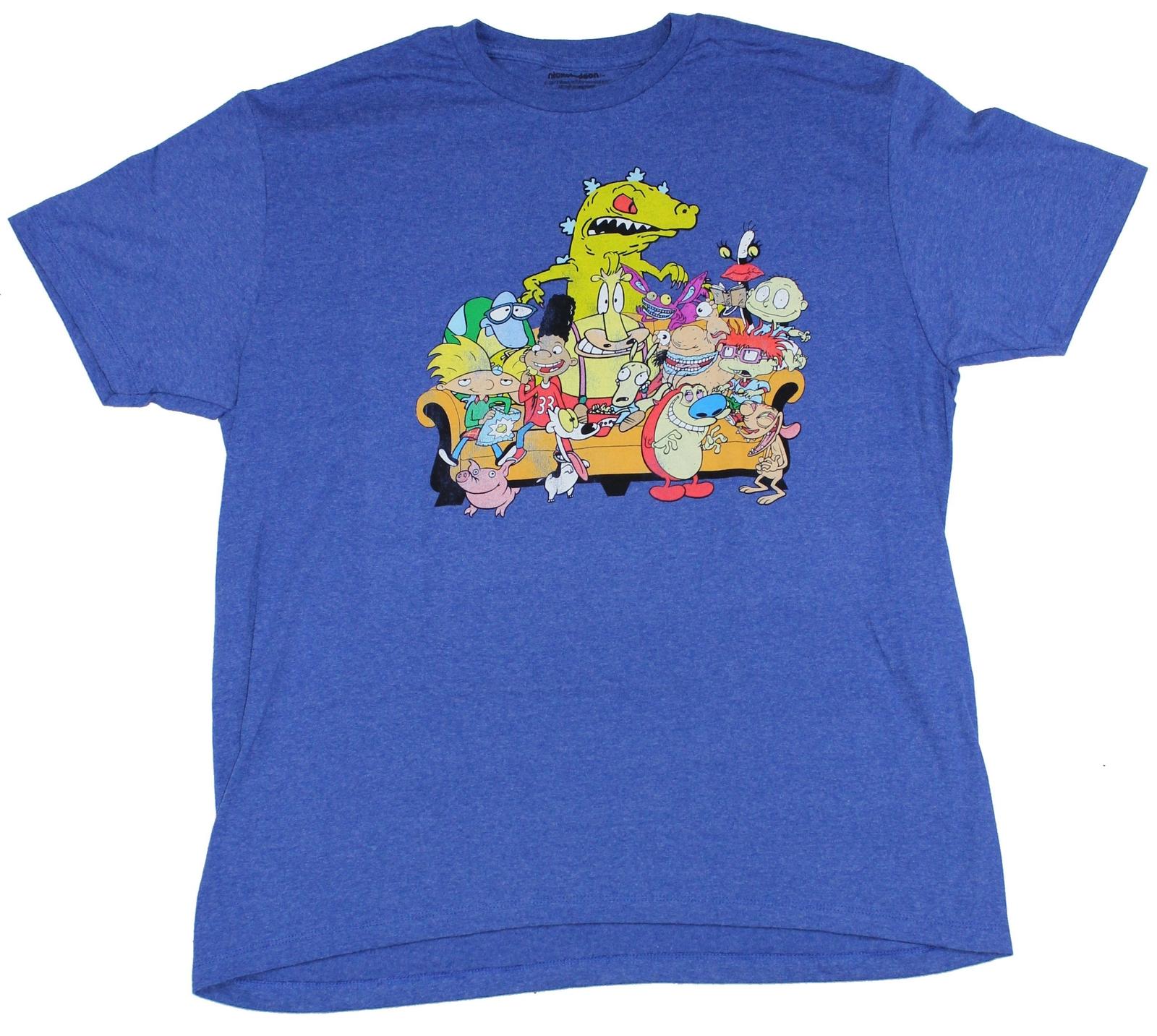 Nicktoons Mens T-shirt Distressed Giant Couch Hanging Group XXL