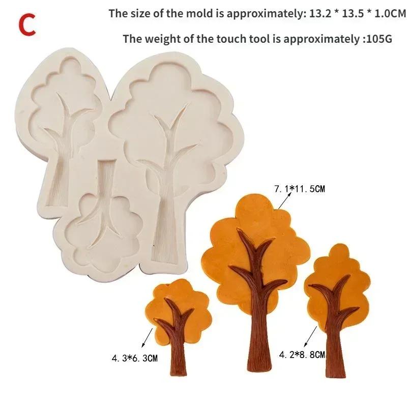 Kitchen Baking Tools 3D Chocolate Mold Forest Tree Shape Chocolate Candy Mold Non-stick Silicone Material Accessories