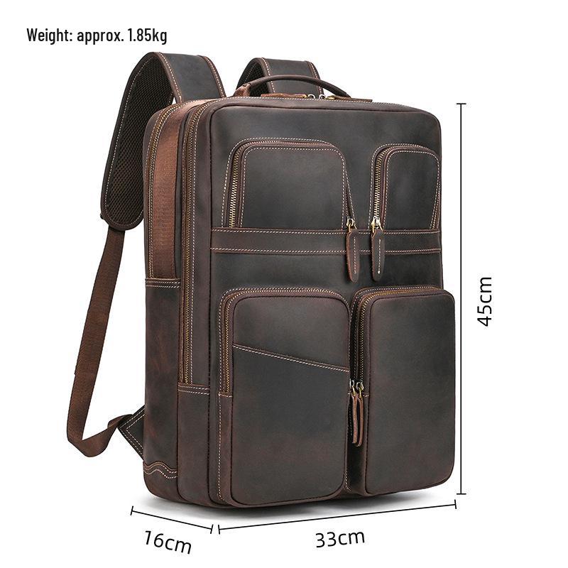 Vintage Crazy Horse Leder Rucksack für Damen und Herren - Echte Leder Reise- und Schultasche