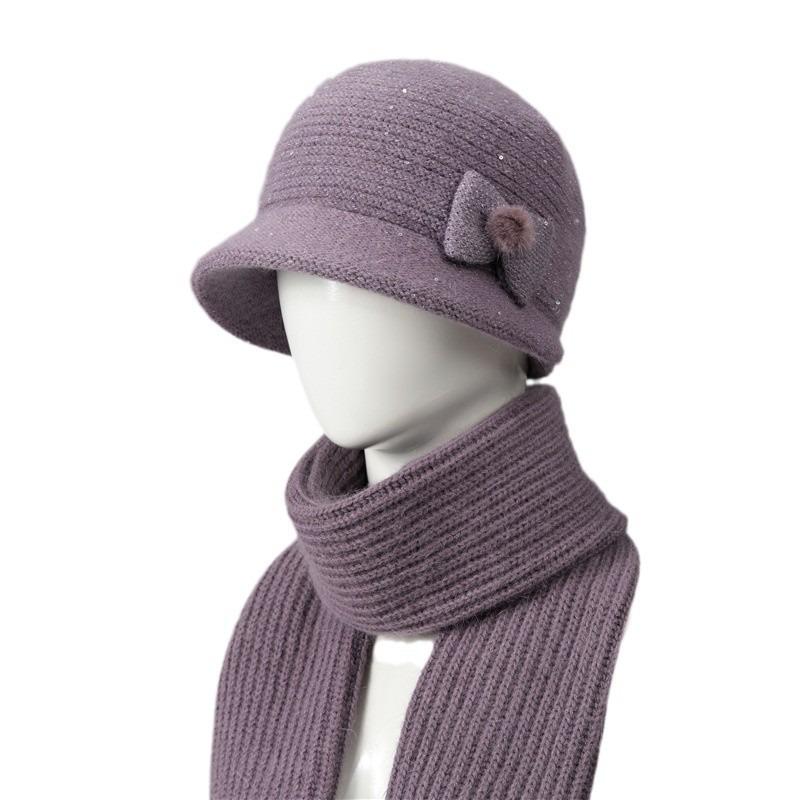 Hat Women's Winter Wool Hat Autumn and Winter Rabbit Hair Thermal Basin Hat
