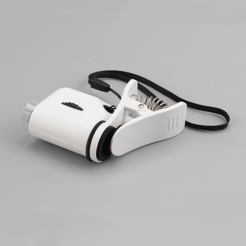 

Мини Портативный Светодиодный Микроскоп с Держателем для Телефона, Карманный Микроскоп Высокого Увеличения белый