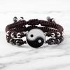 2Pcs/set Fashion Tai Chi Yin Yang Couple Bracelet Women Men Handmade Woven Black Red Rope Bangles Friendship Matching Lover Gift
