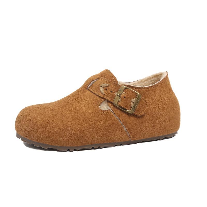 

увеличение внутренней высоты и бархат для тепла женские зимние новые толстоподошвенные ленивые хлопковые туфли Дуду на одной педали для женщин 40 верблюд