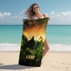 Personalized Magic Sisters' Silhouette Beach Towel Microfiber Beach Towel Thin Absorbent for Beach Swimming Yoga Bath Sports. 0910262