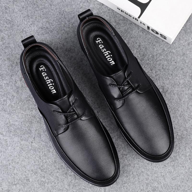 Fashion Genuine Leather Men Business Shoes Fashion Men's Oxford Shoes Lace-Up Male Breathable Casual Shoes Spring Summer  Flats Sneakers