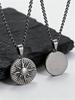 Vinage Sun Radiance Necklace for Men Boys,Gold Plated Stainless Steel Round Pendant Necklace,Hip-hop New Jewelry Gift