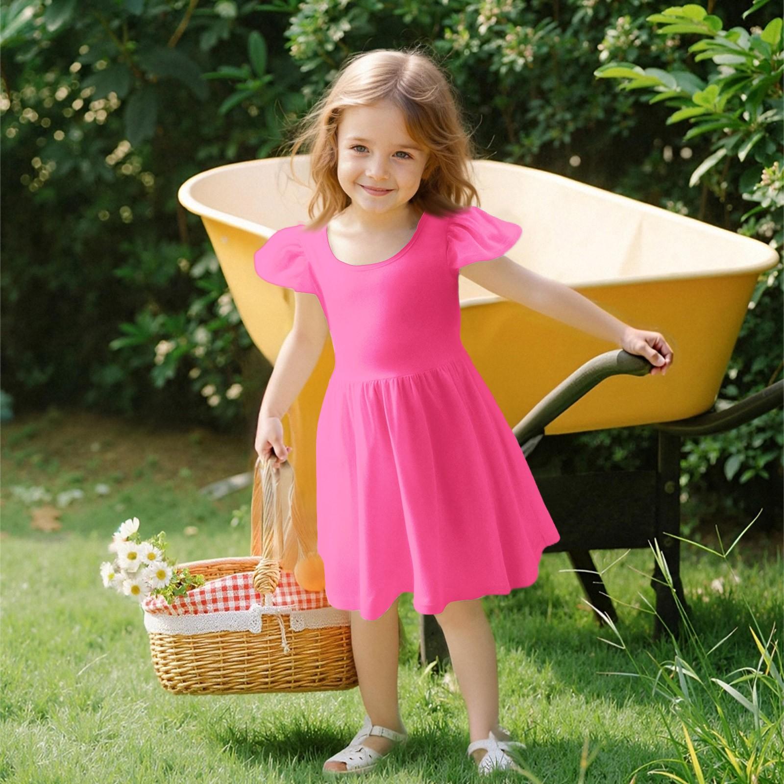 

Девочки Платье с рукавами для малышей Платья Повседневные платья для вечеринок и школ Одежда для девочек 140 горячий розовый