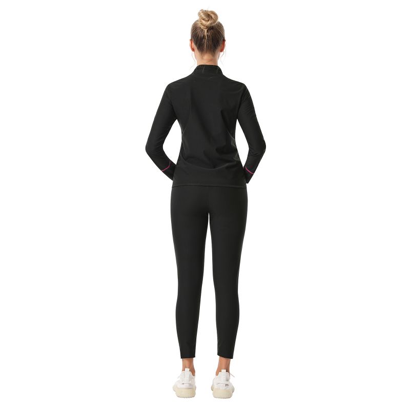 Women Sauna Suit Long Sleeve Zipper Top and Pants