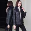 New leather jacket fox fur collar small thickened sheepskin leather down jacket women's fur short coat winter