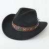 New Western cowboy hat, Tibetan wool top hat, men's and women's autumn/winter outdoor ox-head accessory, travel riding hat