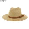 Nuovo Taglia Grande 59-60CM Cappello Panama Cappelli Estivi da Sole per Donna Uomo Esterno Spiaggia Paglia Cappellino Protezione UV Chapeau Cappello Jazz Trilby