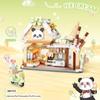 MEIEST Bloc de Construction Magasin de Glaces Panda, Ensemble de Blocs de Construction Magasin Mini Ville Rue Panoramique Jouet de Construction à Particules, Décoration de Maison