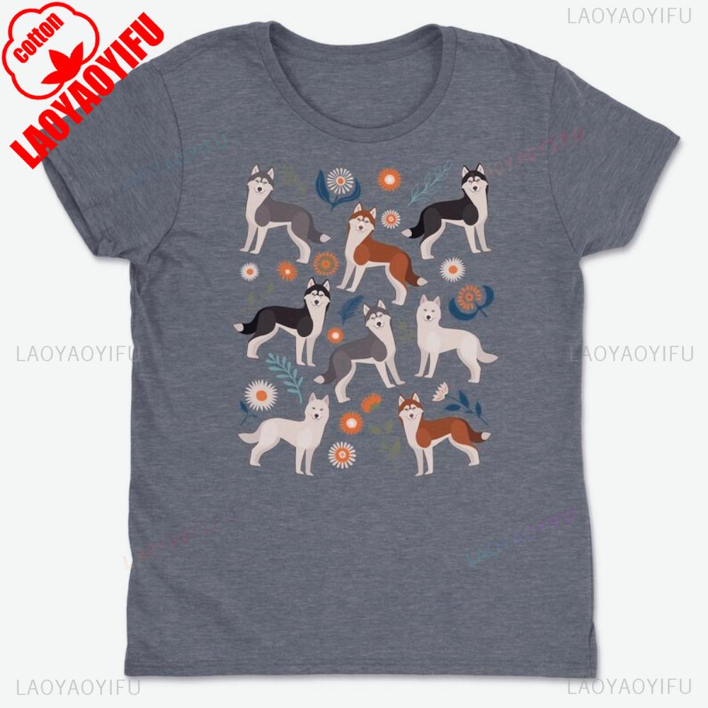 Футболка с хаски для женщин и мужчин, подарок любителю собак, футболка, милая футболка с собакой, любитель хаски, красная, черная, белая, серая, пушистая, фанат хаски, мужские топы S