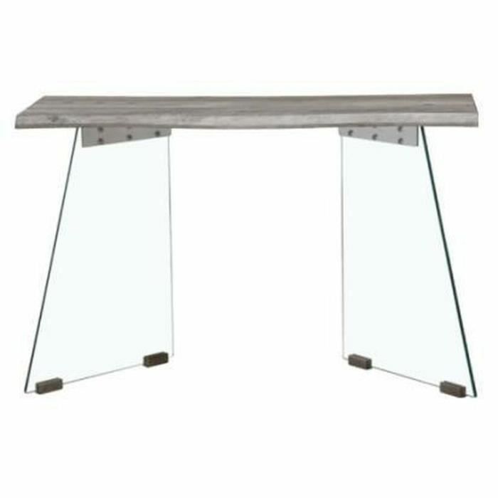 Console en verre, bois et MDF - Blanc - 120 x 40 x 76 cm