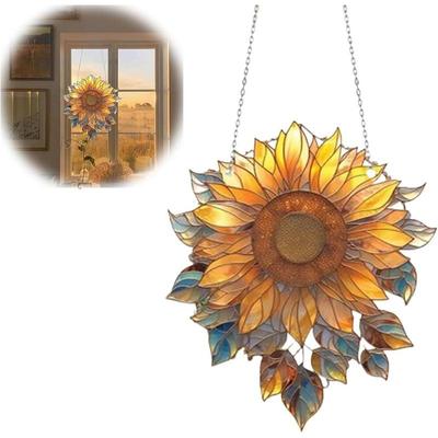 Sonnenblume Acryl Wandbehang Sonnenblume Pflanze Dekor Tür Fenster hängen dekorative Schlafzimmer Dekoration Zimmer Dekore Ästhetik