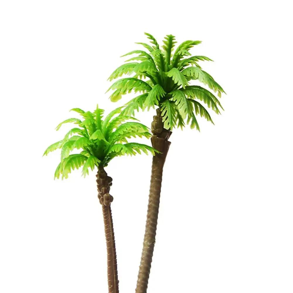 5Pcs Plastic Palm Tree Model Artificial Craft Coconut Palm Tree Miniature Stereoscopic Coconut Palm Ornaments Desktop Decoration